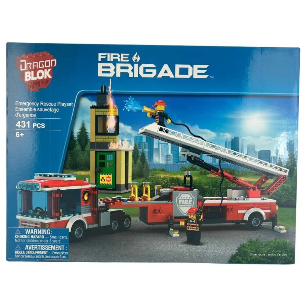 Dragon Blok Emergency Rescue Fire Truck Playset / 431 Pieces